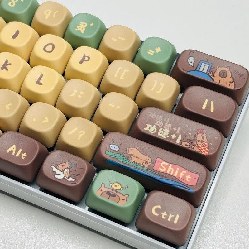 Capabala 130-key ABS plastic mechanical keyboard keycap set shown in a pile, MOA profile.