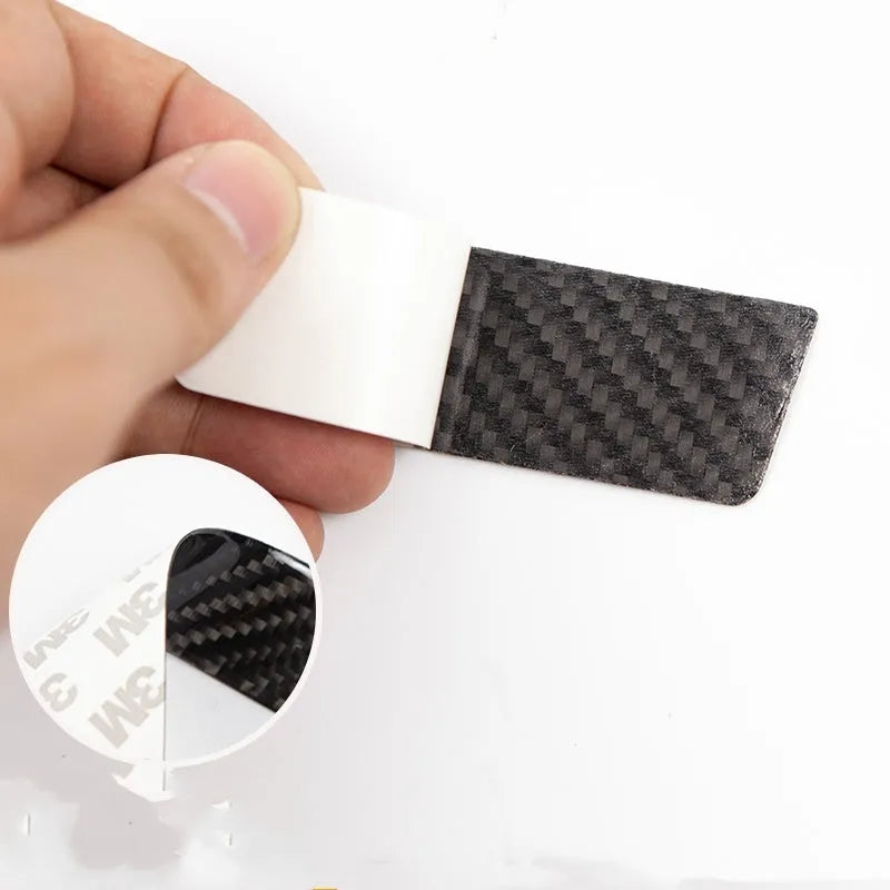 Carbon fibre door handle protection stickers for Tesla Model S anti-scratch application