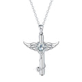 Personality wings cross stethoscope necklace in electroplated copper with red or white diamond finish