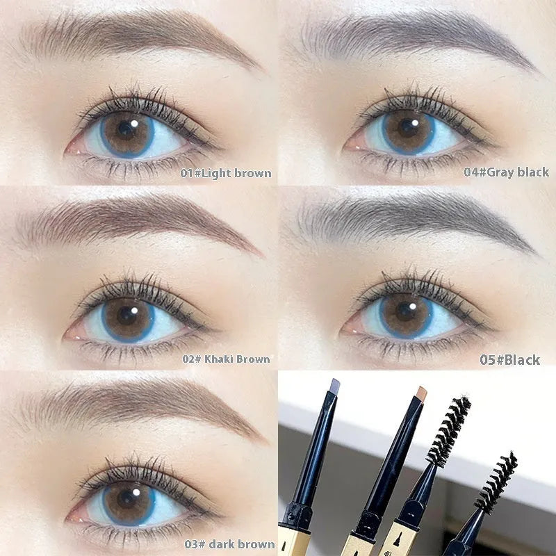 Ultra-fine eyebrow pencil with built-in brush in five colour shades