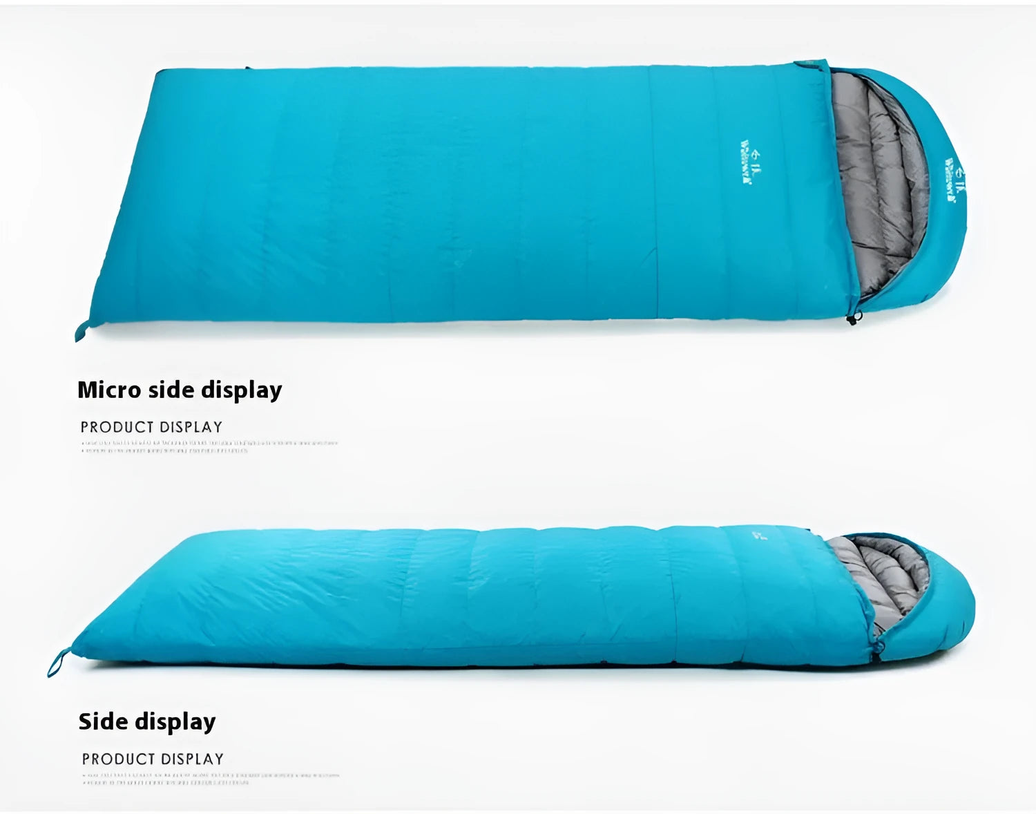 Black outdoor sleeping bag with envelope structure and tear-resistant nylon construction