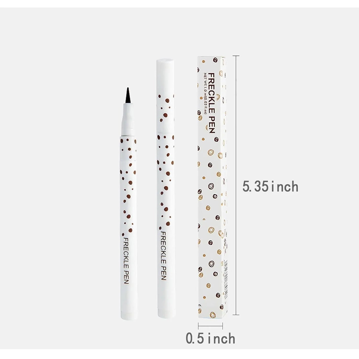 Dark brown waterproof freckle pen with precision tip for natural-looking face and body makeup.