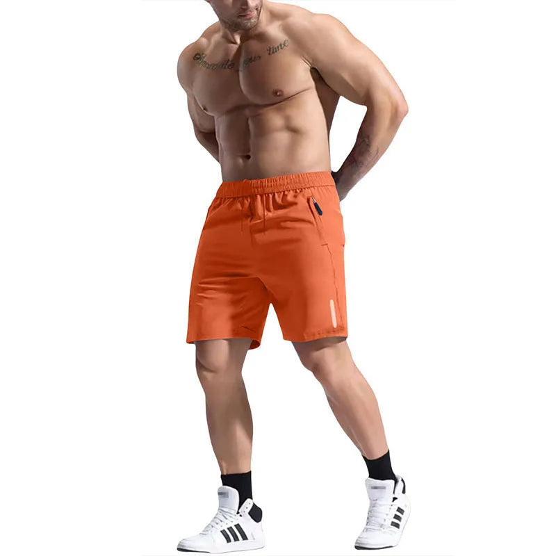Men's elastic waist sports shorts in bamboo blend fabric shown in multiple colour options