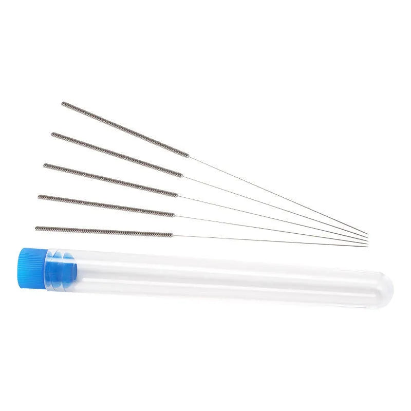 Mk8 E3D nozzle cleaning needles kit with assorted diameters including 0.2mm, 0.25mm, 0.3mm, 0.35mm and 0.4mm sizes.
