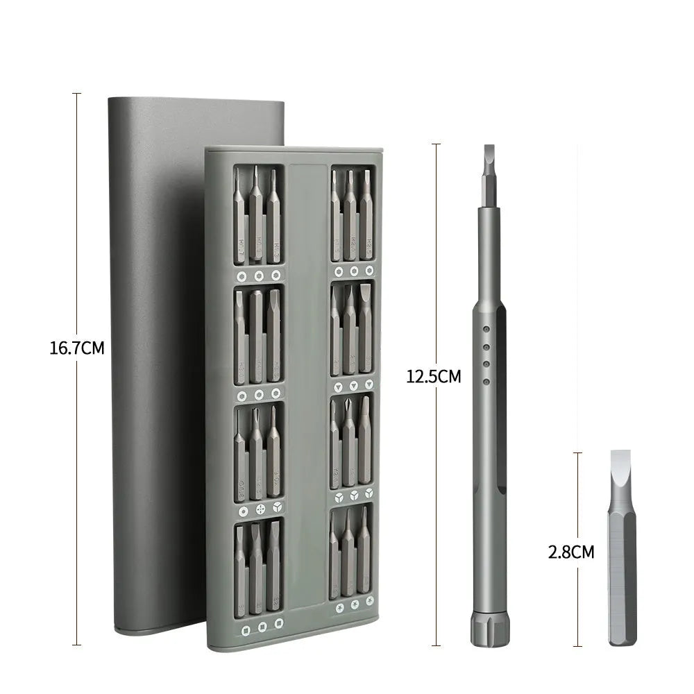 49-piece magnetic screwdriver set for mobile phone repair with cross and flat head bits