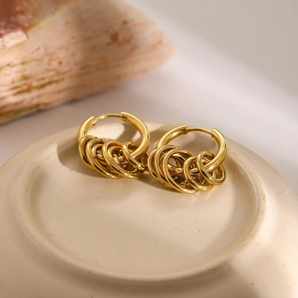 Stainless steel electroplated earrings with ins style design