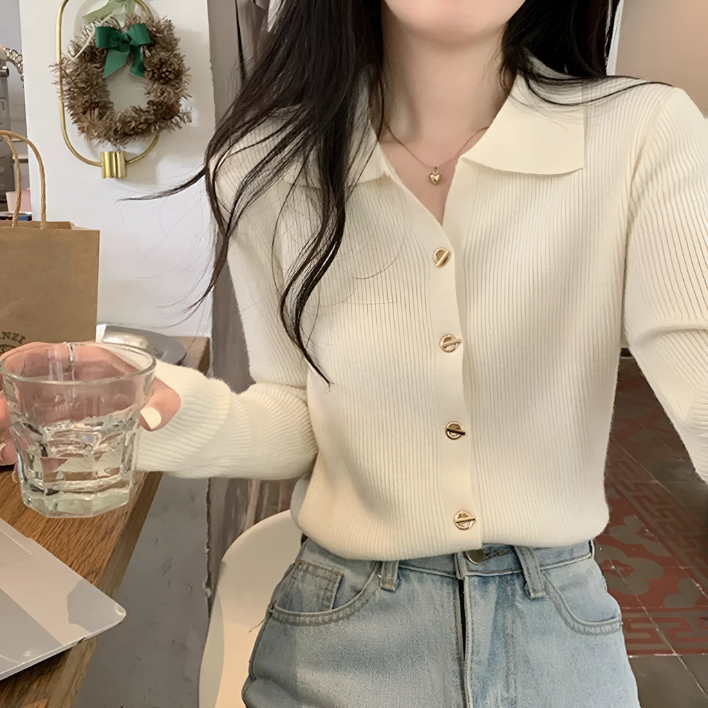 Loose long sleeve viscose knitted cardigan top in beige, black, green, khaki, or oatmeal colour.