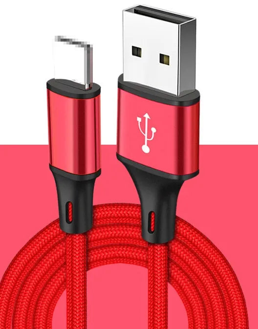 2m mobile phone charging cable with TYPE-C connector in multiple colour options