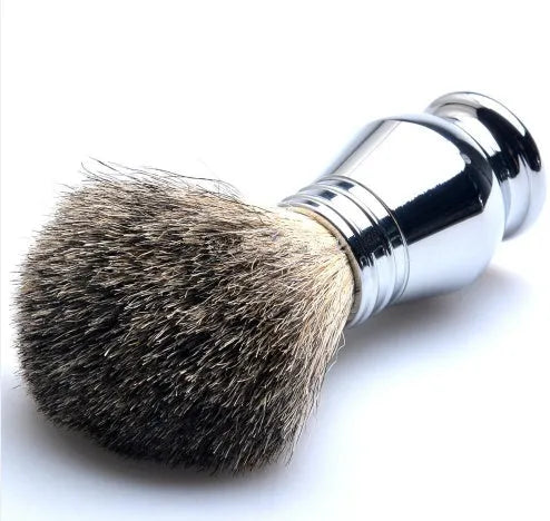 CSB double edge safety razor shaving kit with badger hair brush, chrome stand and zinc alloy bowl