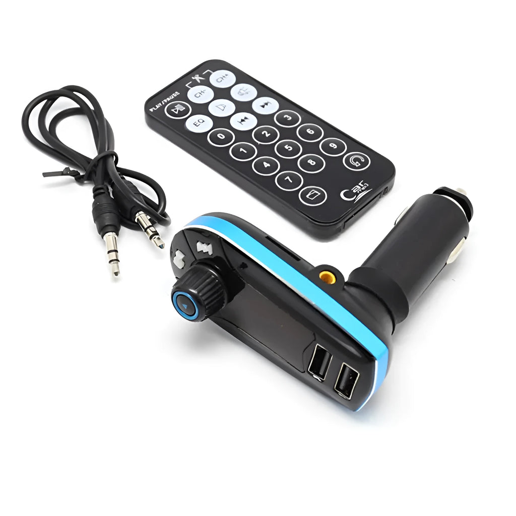 Vehicle Bluetooth FM transmitter with LCD screen and USB charging port