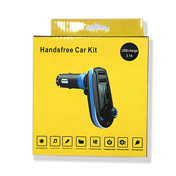 Vehicle Bluetooth FM transmitter with LCD screen and USB charging port