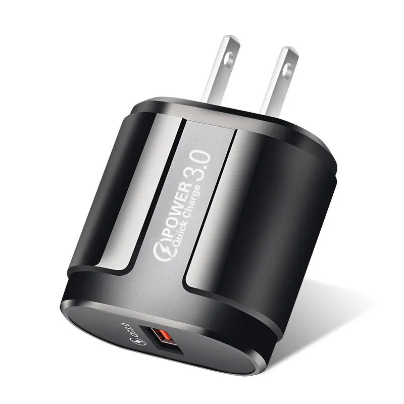 White smart charger with UK plug measuring 20x40x65mm