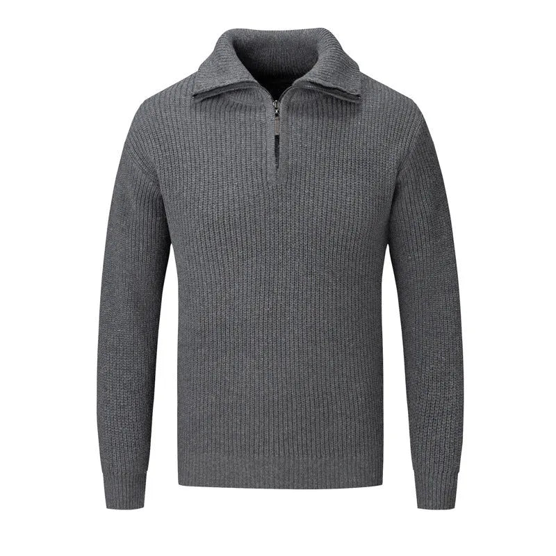 Men's slim fit solid colour pullover sweater for autumn and winter leisure wear