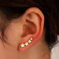 Copper leaf-shaped clip-on earrings for women with KC Gold Star A896 finish