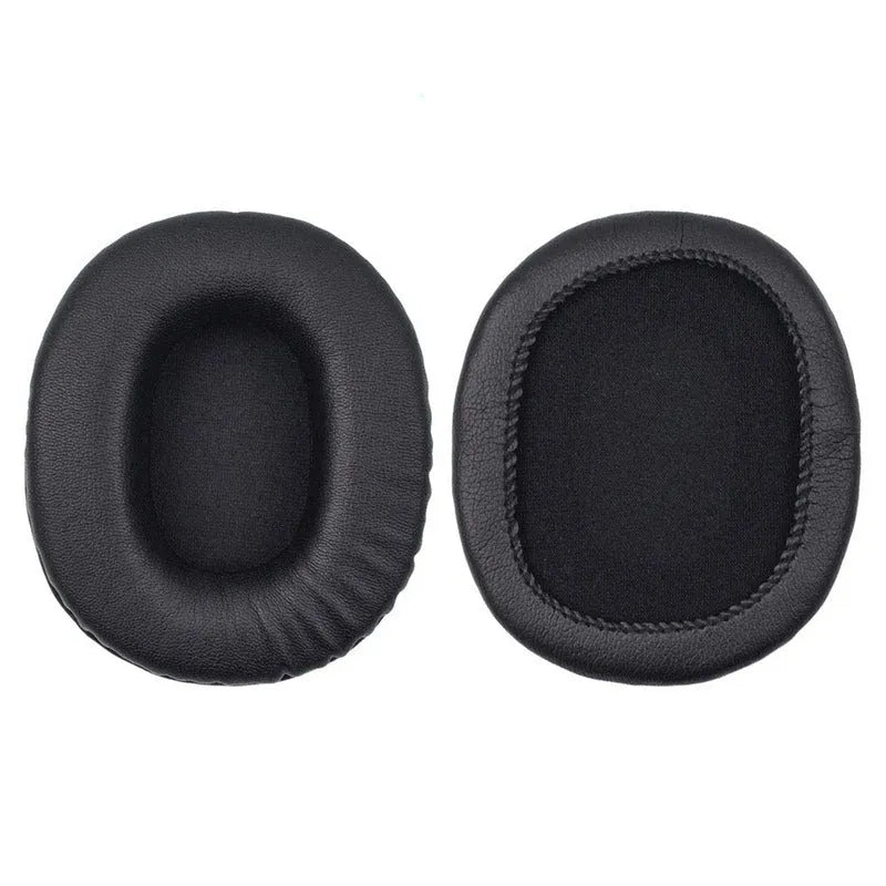 Two black soft PU leather protective covers for Sony MDR-1R headphones.