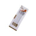 Set of six watercolour acrylic brushes with wood handles in various sizes for painting