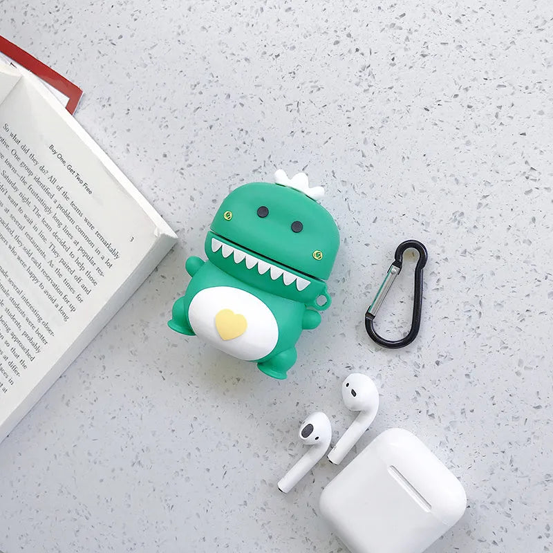 Cartoon animal silicone case for AirPods 1 and 2 charging case in seven colour options