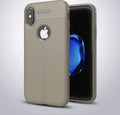 WeFor black PU leather texture phone case for OnePlus 6, 5, and 5T smartphones with included screen protector.