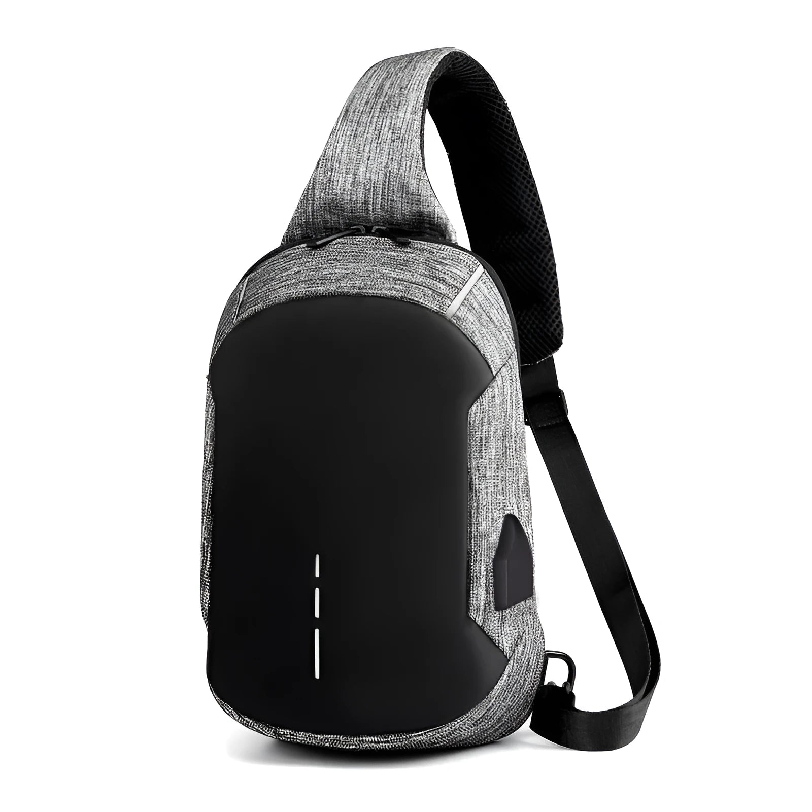 Oxford cloth waterproof chest bag with mobile phone compartment in dark blue, wine red, or light grey
