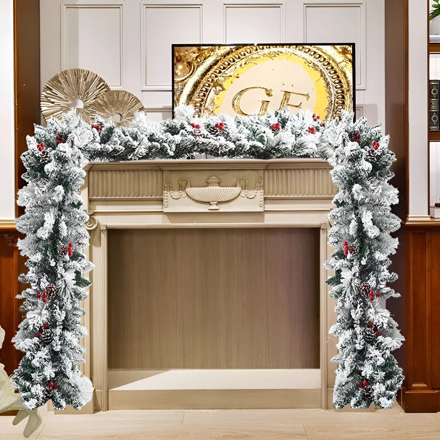 Christmas decorative rattan vine with artificial snow flocking in three length options