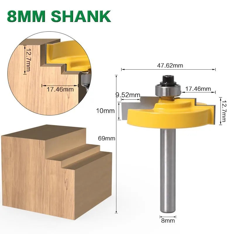 Door and window step knife woodworking cutter with 8mm shank and 12.7mm carbide blade