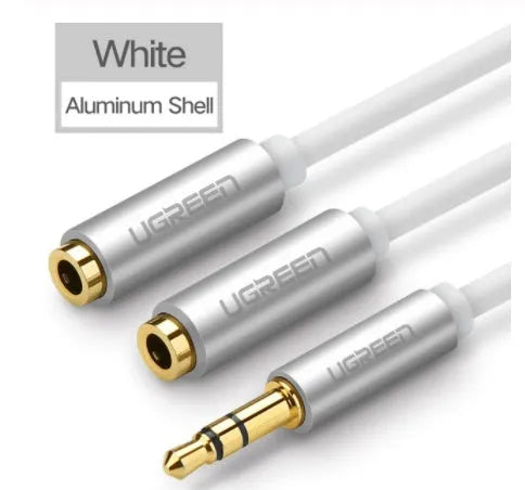 Short 20cm black earphone replacement cable with 3.5mm gold-plated plug.