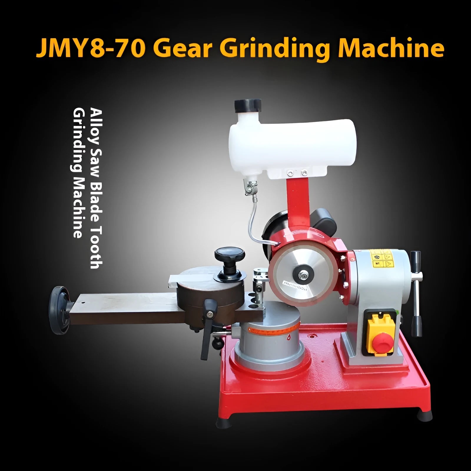 Xiao Mo Wang manual sharpedge grinding machine for alloy circular saw blades on a workshop bench.