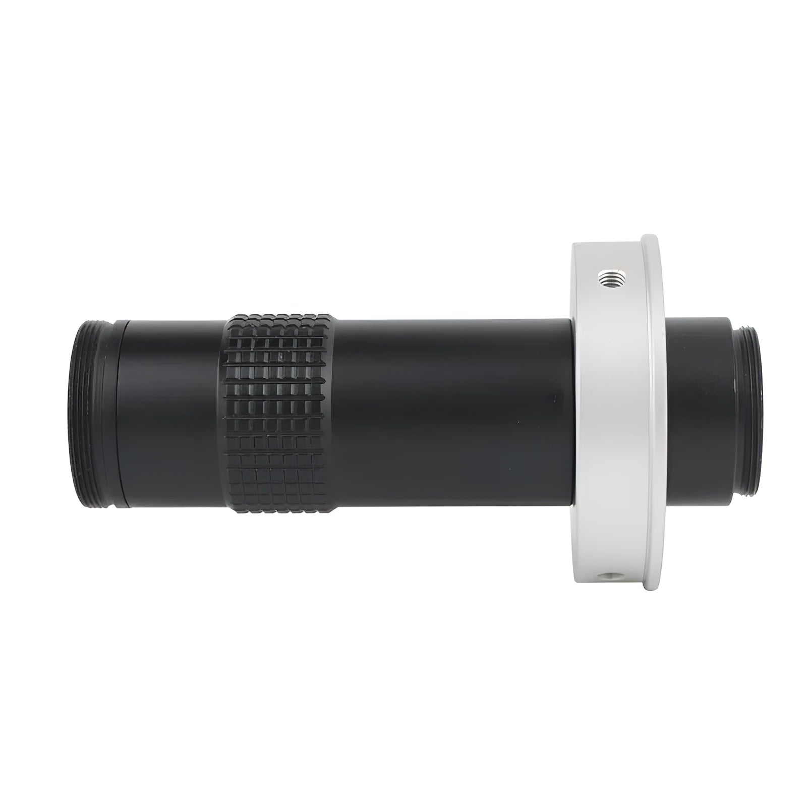 Black aluminium industrial camera monocular lens with 130x magnification