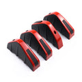Black and carbon fibre universal 15cm triangle rear car spoiler with adhesive and screws.