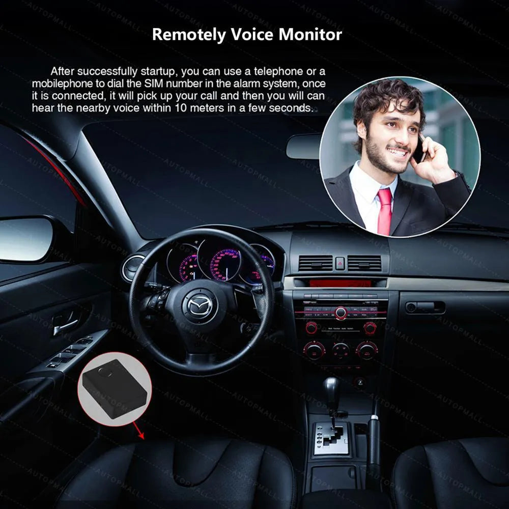 Black N9 mini car GPS tracker X009 with removable back cover showing SIM card slot