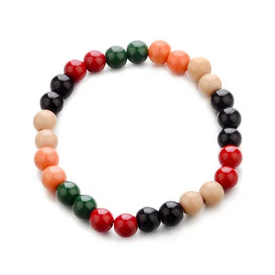 Natural stone bead bracelet with lava stones for essential oils on wrist