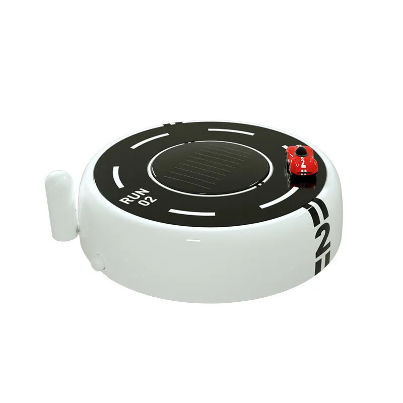 Round solar-powered car perfume decoration with light sense model in black, red, or white colours
