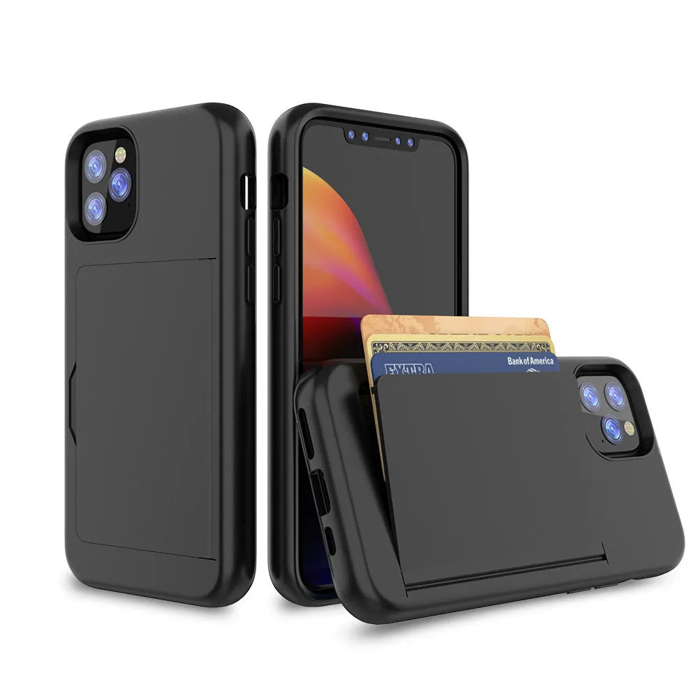 Simple solid colour TPU and PC mobile phone case for iPhone 11, 11 Pro, and Pro Max.