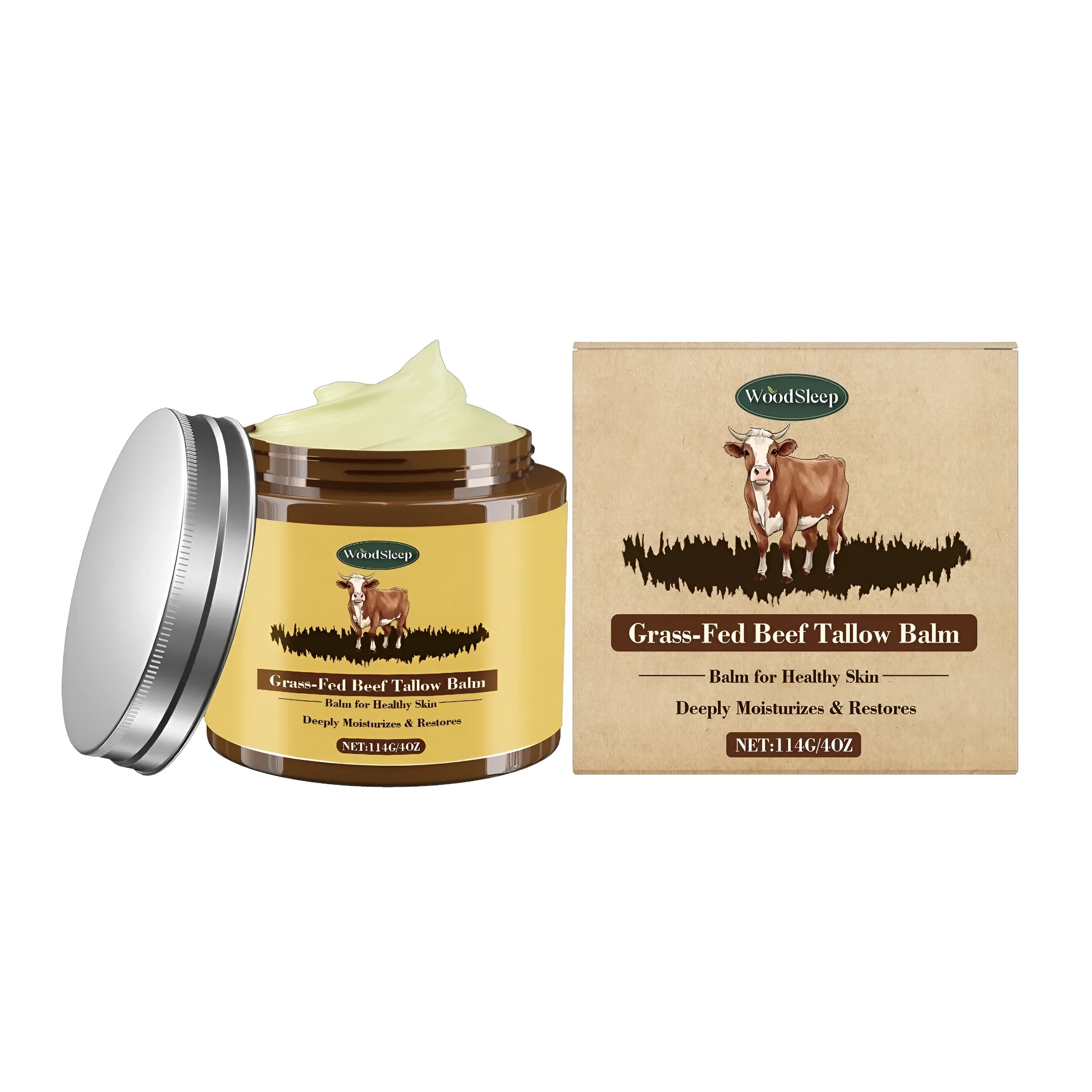 Cow Fat Skin Care Cream 114g tube with glycerin, honey and olive oil moisturising face cream