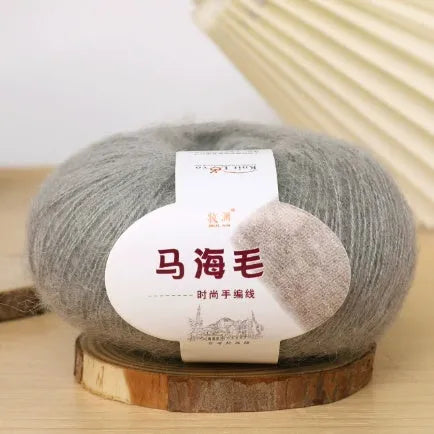 Mohair DIY scarf knitting kit wool ball in assorted colours with Inverness thread