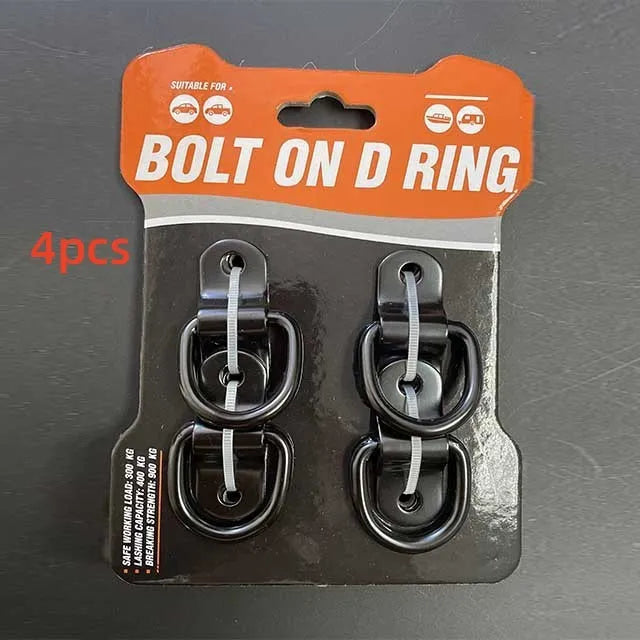 Black galvanised pull ring floor hook for truck cargo securing with carbon steel construction