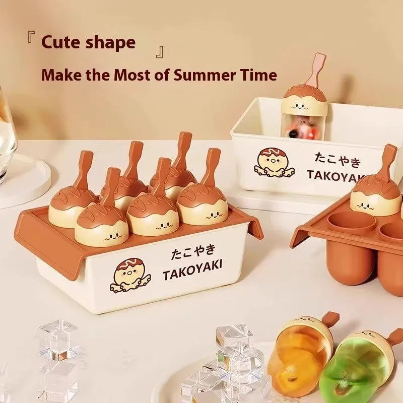 Plastic octopus balls ice cream mould for making Takoyaki-shaped frozen desserts at home