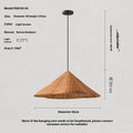 Natural rattan woven ceiling lamp with bamboo frame in Silent Wind style