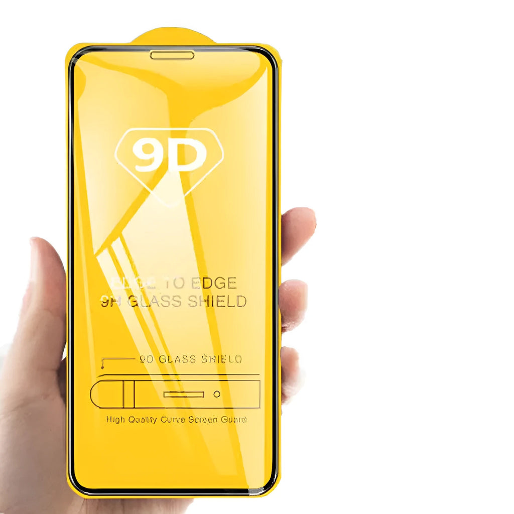 Black full screen glass tempered film for Xiaomi smartphones on packaging