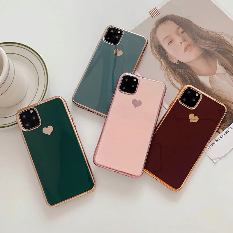 Simple solid colour TPU phone case for iPhone in blue, shown on a phone.
