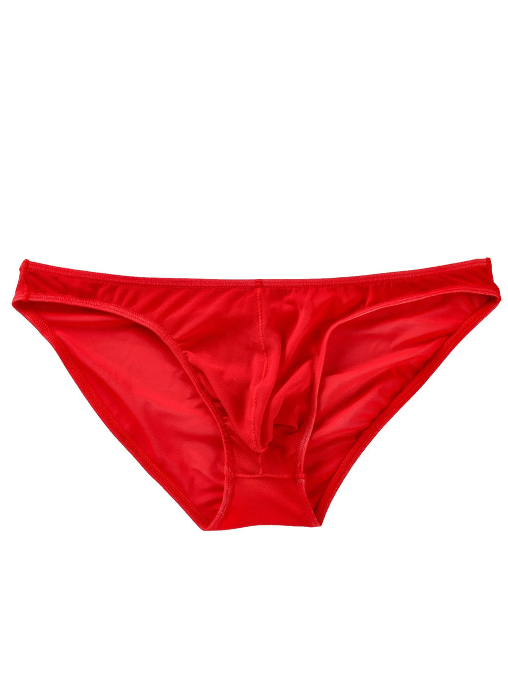 Men's black ice silk triangle briefs with low waist design and quick-dry nylon fabric