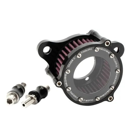 Harley Davidson CNC aluminium retro air filter with glass top for 883 1200 48 models