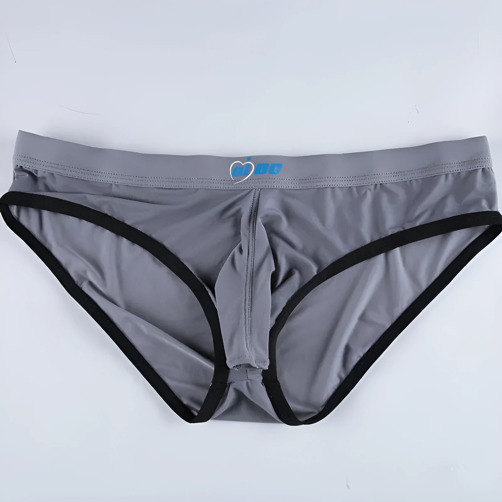 Men's ice silk briefs with bullet separation in multiple colour options including army green and dark grey