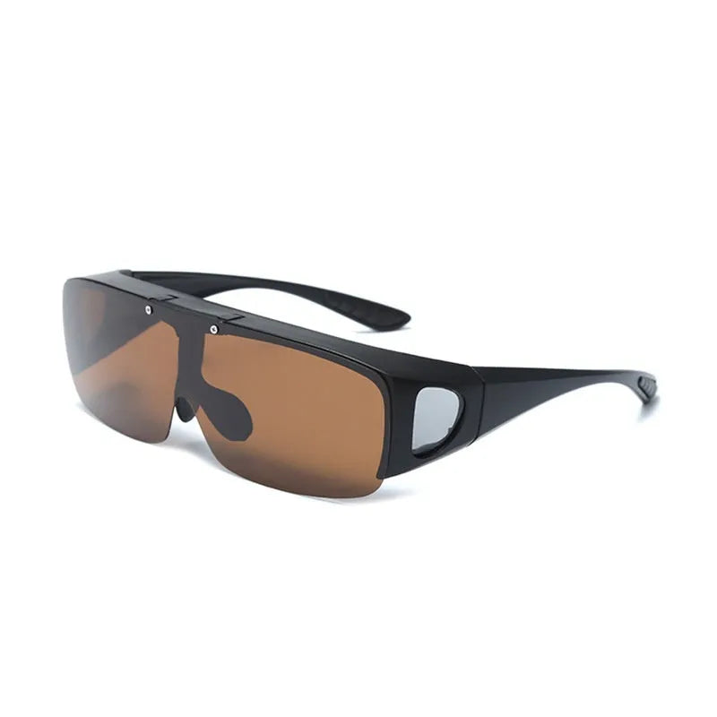 Polarised myopia sunglasses with multiple interchangeable coloured lenses for cycling and outdoor sports.