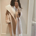 Plus size women's thin coat in cotton with lace detail for spring and autumn wear