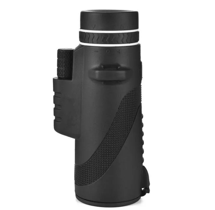 Black 40x60 HD monocular telescope with fully coated lenses and waterproof construction