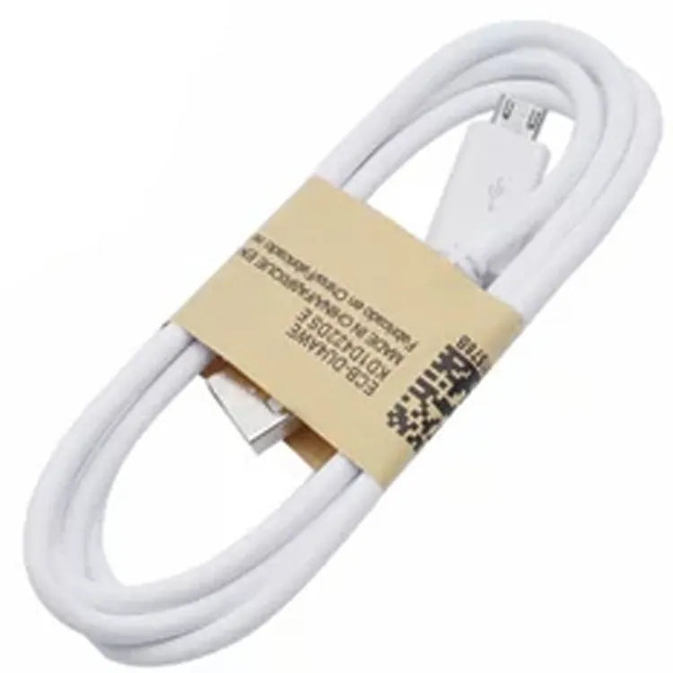 Black and white Android universal data cable with Micro USB connector and 1-metre length