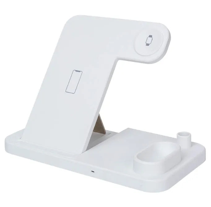 4-in-1 wireless charging station with adjustable stand for Apple Watch, iPhone, AirPods, and Apple Pencil