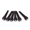 Set of six matt black ebony guitar string nails for folk acoustic instruments