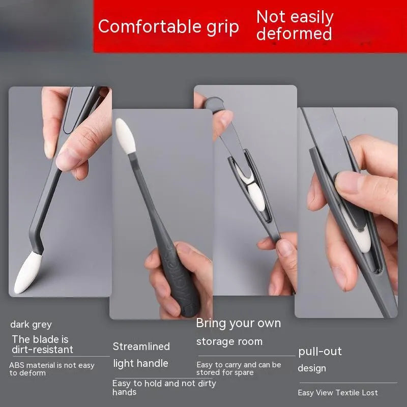 Yellow plastic rubbing knife for erasing fluorescent pen marks from sketches